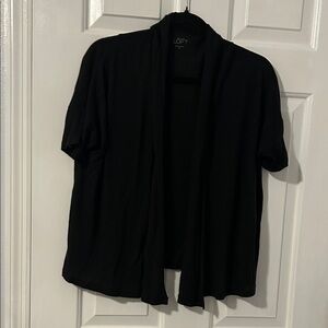 LOFT Elegant Black Short Sleeve Cardigan